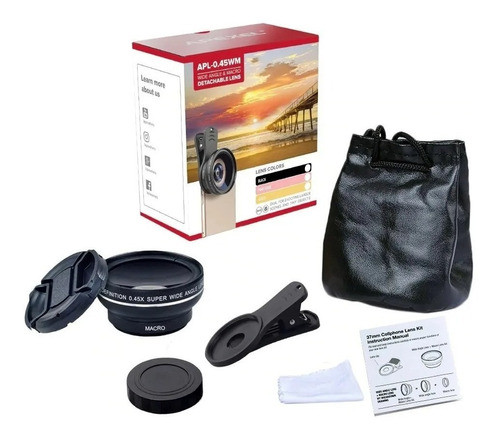 Lente Grande Angular + Macro Apexel Para Cel iPhone Samsung 1