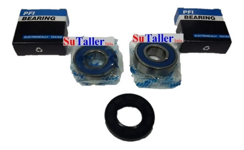 Kit 2 Rulemanes 6203 (usa) Y 1 Reten 21 40 7 Para Lavarropas 0