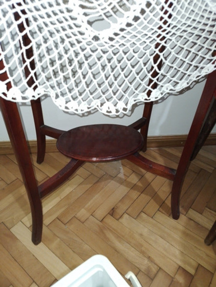 Mesita Antigua Oval Estilo Thonet De Cedro 1