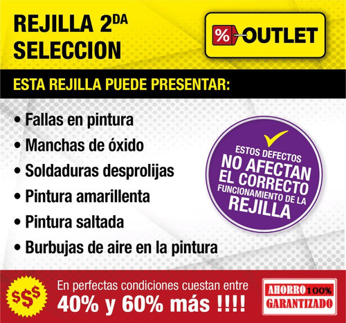 Rejilla Ventilacion 45x15 - Sin Palanca Outlet 1