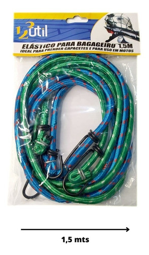 Elástico Extensor Corda Carga Bagageiro Moto 1,5mts 123útil 1
