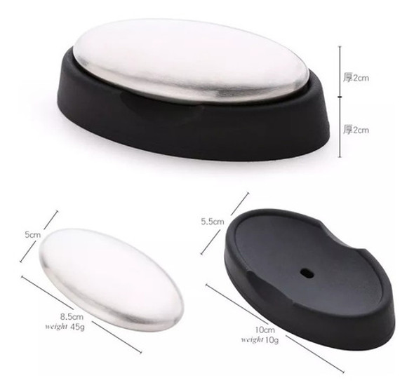 Jabon Acero Inoxidable Quita Olores C/ Base Jabonera Cocina 1