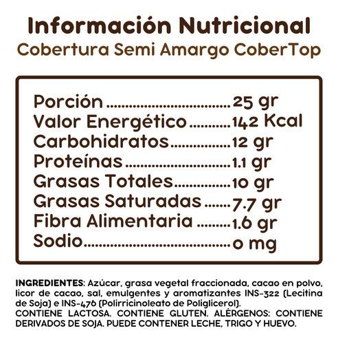 Chocolate Cobertura Semi Amargo Cobertop Por 1 Kilo 1