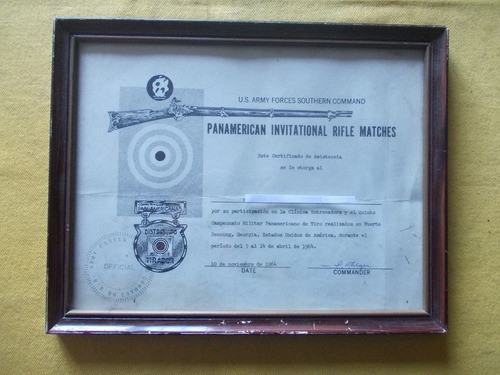 Certificado Original Tirador Argentino De Army Forses1964 0