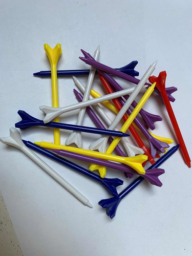 X 20 Tees De Plástico De 8cm. Multicolores, Nuevos. 1