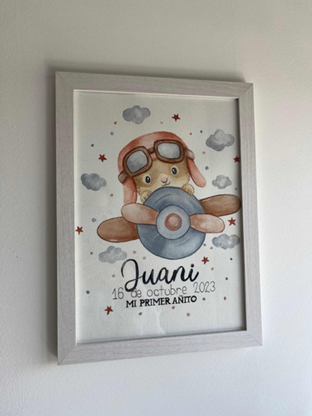 Cuadro Infantil Decorativo - Acuarela A4 Niños Bebés 1