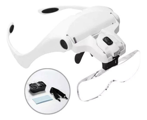 Vincha Con Lupa Y Luz Eloise Profesional Manos Libre Aumento 1