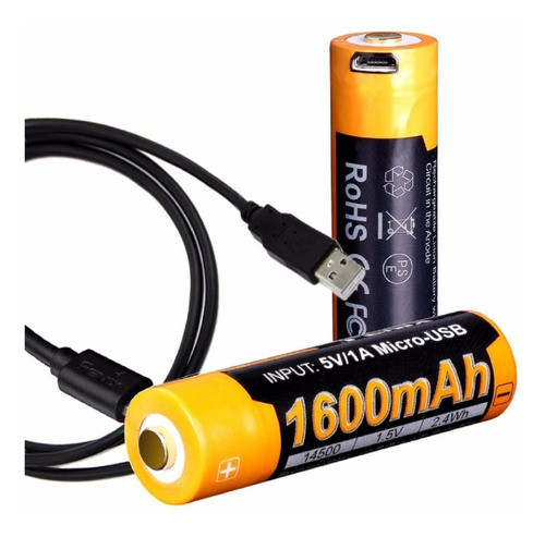 Pila Recargable Usb Fenix Arb-l14 Aa 1600mah X2 Unidades 0