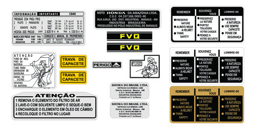 Honda Cb 400 - Etiquetas De Informação - Honda - Cb 400 0