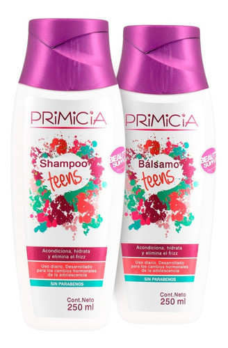 Shampoo Y Acondicionador Primicia Teens 250ml Sin Parabenos 0