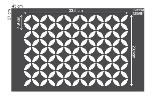 Stencil Art Deco Circulo Flor 43x27cm Noreste Ideas Cod21004 1