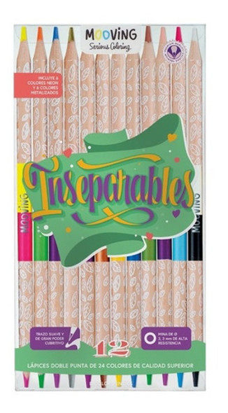 Lapices De Colores Mooving X12 Bicolores 24 Colores 0