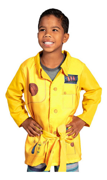 Detetives Do Prédio Azul Fantasia Jaleco Max Tam. G Amarelo 0