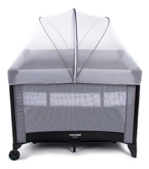 Berço Cercado Portátil Para Bebê Sleep Até 18kg Cinza Voyage 0 Berço Cercado Portátil Para Bebê Sleep Até 18kg Cinza Voyage 0