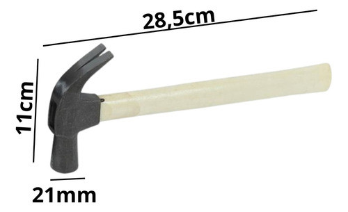 Martelo De Unha 21mm Cabo Madeira - Paraboni 1