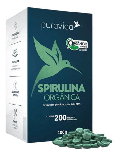 Spirulina Orgânica 100g - Puravida Puravida 0
