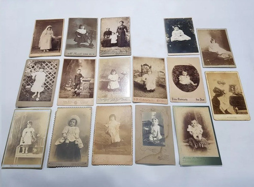 Antiguas Fotos Estudio 1890 Niños Jóvenes Lote 16 Mag 59449 0