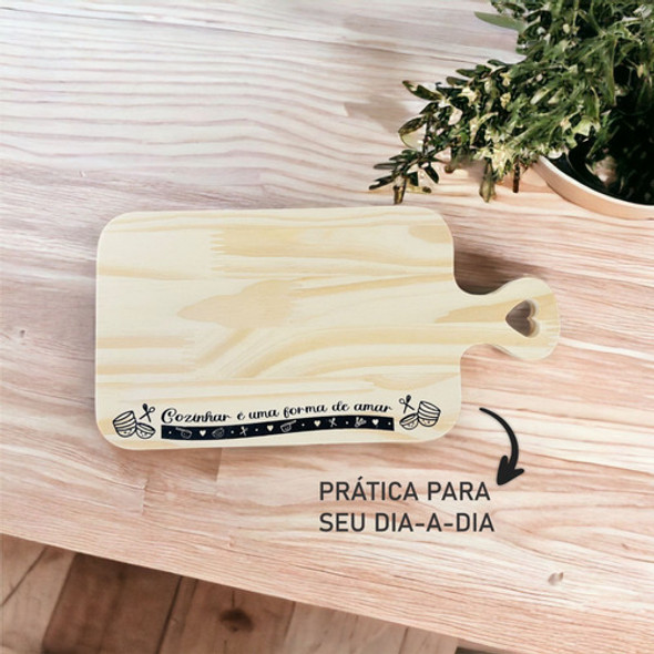 Tábua Aperitivos Frios Pão Porta Panela Pinus Decorada 1
