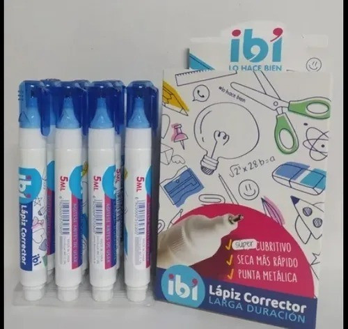 Lapiz Corrector Punta Metalica Larga Duracion Ibi 5ml 1