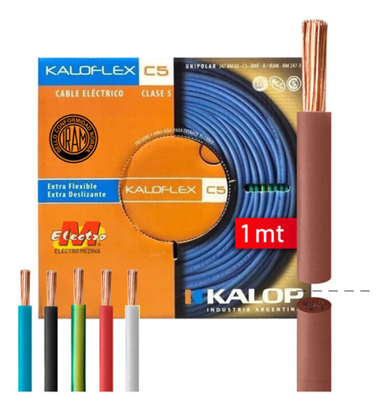 Cable Unipolar 35mm Marrón Metro Cat 5 Kalop Electro Medina 0