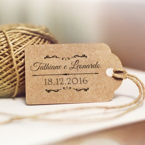 100 Tags Kraft Casamento Simples (personalizável) 0