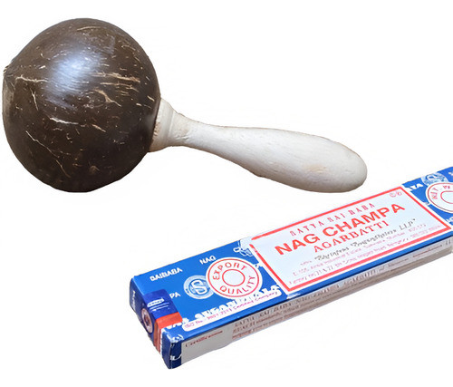 Maraca Artesanal Importada Oriente Pintada Puntillismo 22 Cm 0