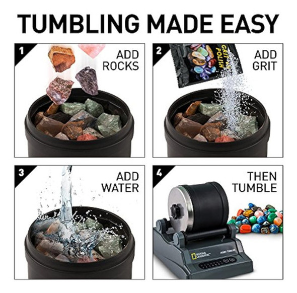 National Geographic Hobby Rock Tumbler Kit: Incluye Piedras 1