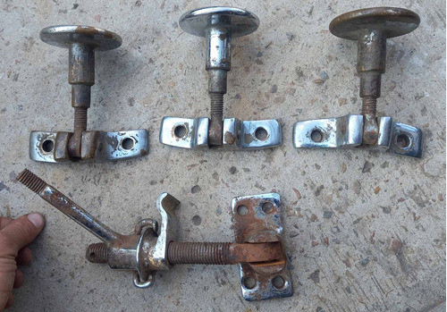 4 Antiguas Trabas De Bronce Niquelado - Macizas Robustas 0