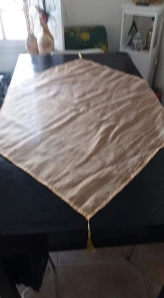 Camino Centro De Mesa Con Detalles Dorados Fleco Gasa 1