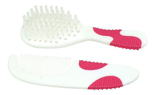 Pente E Escova P/cabelo Soft Touch Rosa Multikids Baby Bb207 0