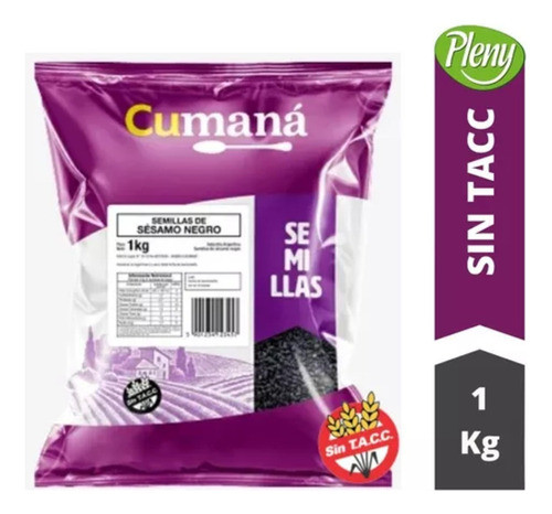 Sesamo Negro Cumana Sin Tacc 1kg X 3 Unidades 0