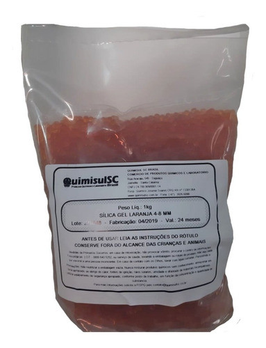 Sílica Gel Laranja - 3 Kg - Grânulos De 1 A 3 Mm Atoxica 0