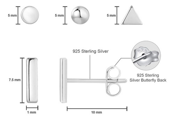 925 Pendientes De Plata De Ley Para Mujeres Hombres|pendient 1