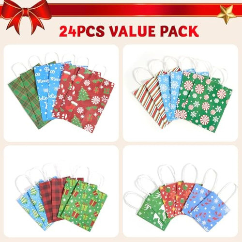 Joyin 24 Bolsas De Regalo De Navidad A Granel Con 1
