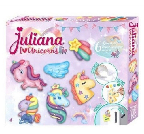 Juliana I Love Unicorns Imanes Unicornio En Yeso Original 1