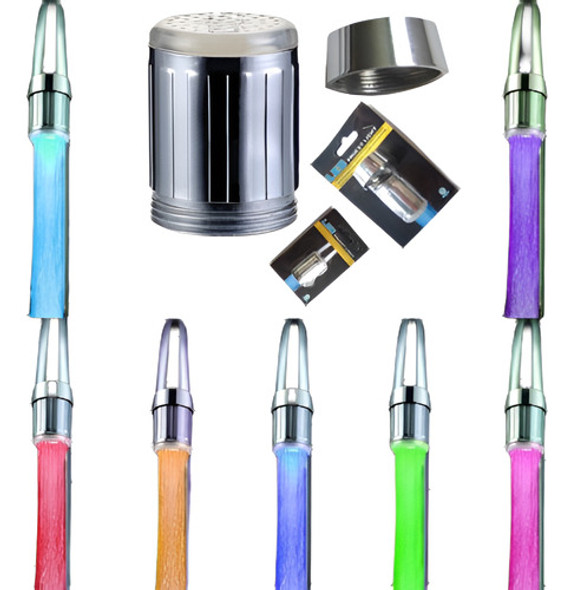Corriente De Agua Led Grifo Luz Automático 7 Colores Cambio 0
