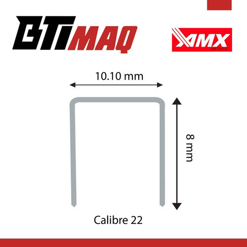 Grapas 14/08 X 10000u Largo:8mm Calibre:22 P/ Grapadora Amx 1