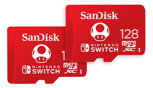 Pack X2 Tarjeta Micro Sd 128gb Sandisk Licenciada Nintendo 0