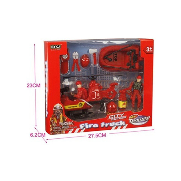 Set 2 Fig Bombero C/accs , Helicoptero Y Bote Fire Truck 1