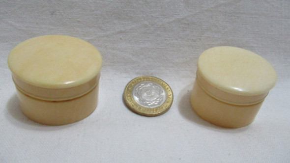 Antiguo Par Alhajeros Pastilleros Noble Material Ivory 1