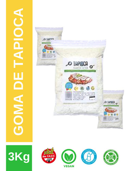 3 Kg Tapioca Lista, Sin Gluten Veg Goma Mandioca Beiju Chipa 0