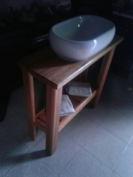 Mueble Rústico En Madera Maciza Para Bacha De Baño 0