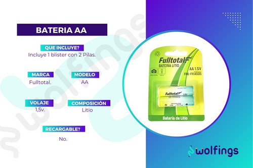 2 Pilas Aa De Litio Bateria Fr 14505 Con Teton 1