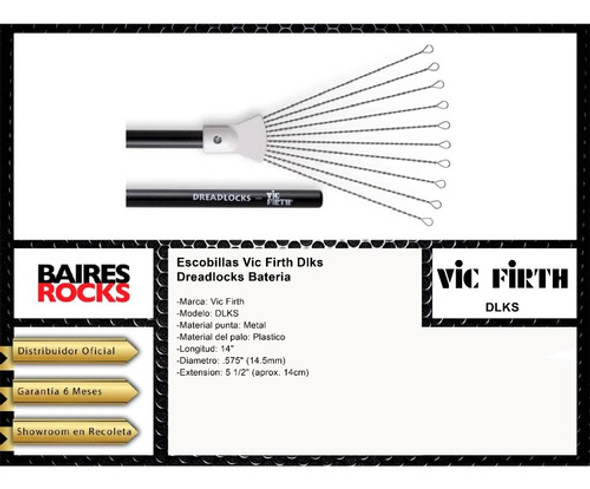 Escobillas Vic Firth Dlks Dreadlocks Bateria Cuo 1