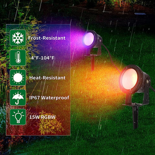 Atractligte Spotlight, 15w Spot Lights Outdoor Rgb Ip67 Wate 1