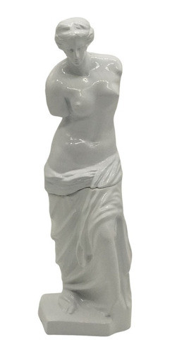 Enfeite Miniatura Venus De Milo Metal Luxo Arte  Branco 0