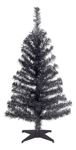 National Tree Arbol De Oropel Negro De 2 Pies Con Soporte De 0
