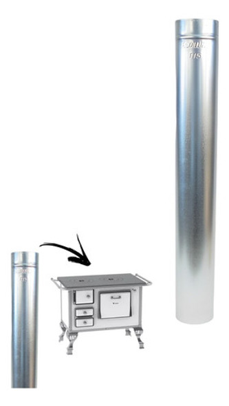 Cano Tubo 50cm 110mm Para Chaminé Fogão Lenha Galvanizado N1 0