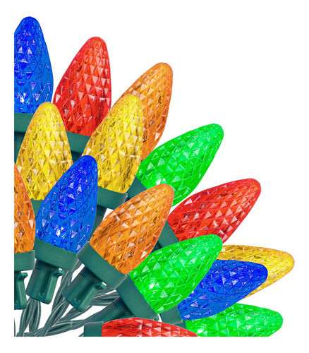 Funpeny 50 Luces Led C9 De Navidad Para Exteriores, 24.5 Pie 0