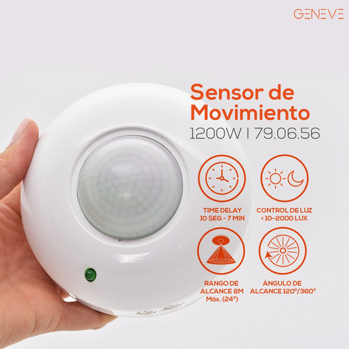 Sensor De Movimiento De Techo 360° Infrarrojo Pared Geneve 1